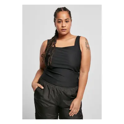 Women's top with a flat neckline, black