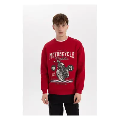 DEFACTO Comfort Fit Crew Neck Printed Sweatshirt