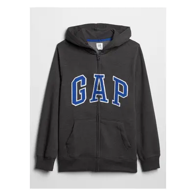 Black Boys' Sweatshirt GAP Logo Zip Hoodie