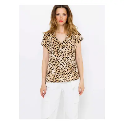 Beige blouse with cheetah pattern CAMAIEU - Women