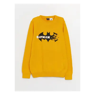 LC Waikiki Crew Neck Batman Patterned Long Sleeve Boy Knitwear Sweater