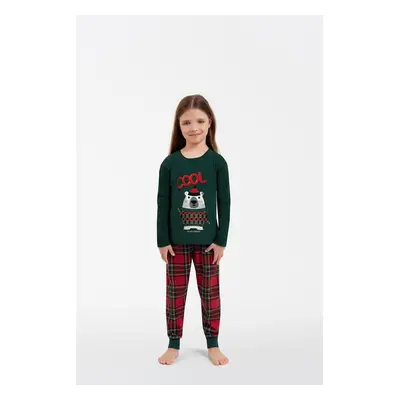 Kids' pajamas Tess, long sleeves, long legs - green/print