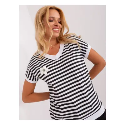 Black and white striped blouse