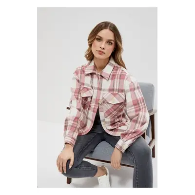 Plaid shirt jacket - pink