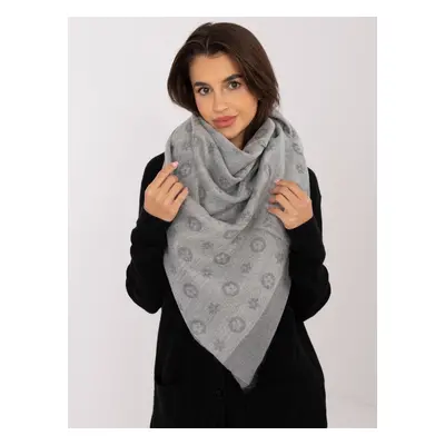 Grey patterned women's scarf