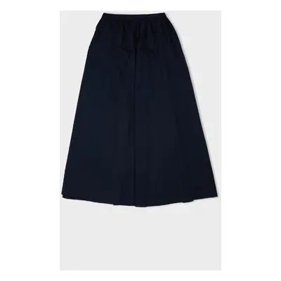 DEFACTO A-Line Waist Zippered Basic Plain Poplin Fabric Maxi Skirt