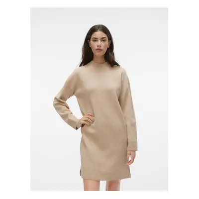 Beige women's sweater dress VERO MODA Goldneedle - Women