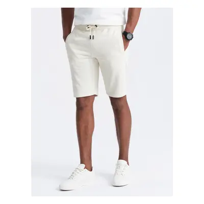 Ombre BASIC men's cotton sweat shorts - cream