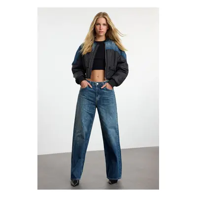 Trendyol Blue High Waist Wide Leg Jeans