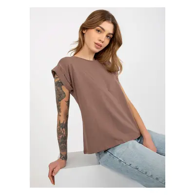 Cotton women's basic t-shirt Revolution brown