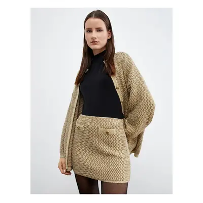 Koton Women's Tuba Unusal X Cotton - Glittery Mini Knitwear Skirt