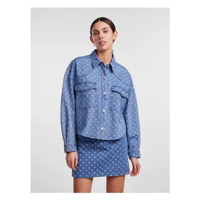 Women's Blue Denim Jacket Pieces Nursel - Women's