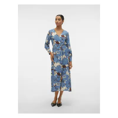 Blue women's floral dress Vero Moda Berta - Women