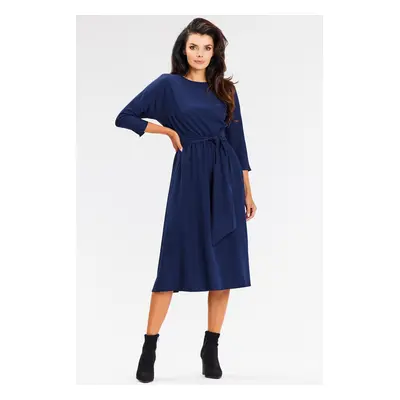 Awama Woman's Dress A662 Navy Blue