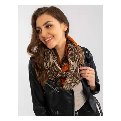 Brown scarf with print