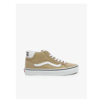 Beige Women's Ankle Sneakers with Suede Details VANS UA Mid - Women