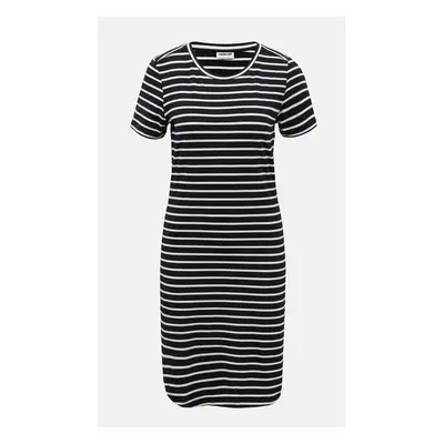 White-black striped basic dress Noisy May Simma - Women