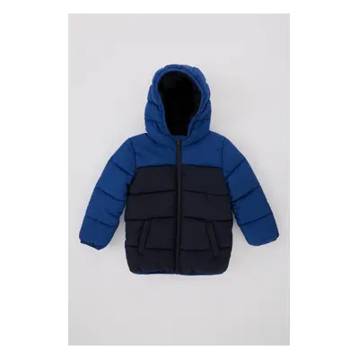 DEFACTO Baby Boy Water Repellent Fleece Lined Hooded Puffer Jacket