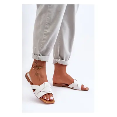 Women's material sandals white Aversa