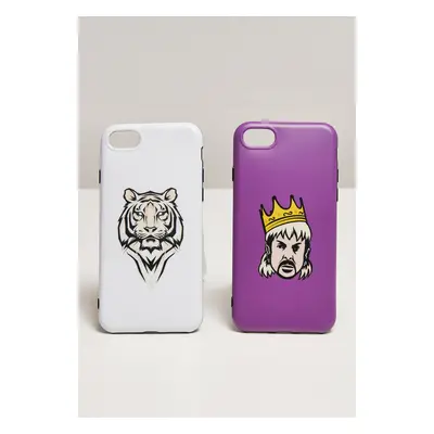 Big Cats I Phone 6/7/8 Phone Case Set White/Purple