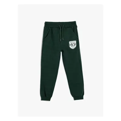 Koton Jogger Sweatpants College Printed Tie Waist Pocket