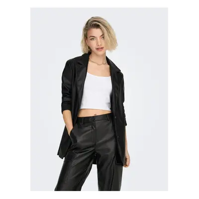 Black women's faux leather jacket ONLY Heidi - Women's