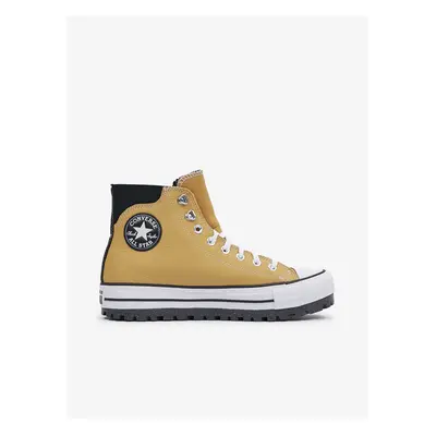 Men's Converse Chuck Taylor A Mustard Leather Ankle Sneakers - Men's