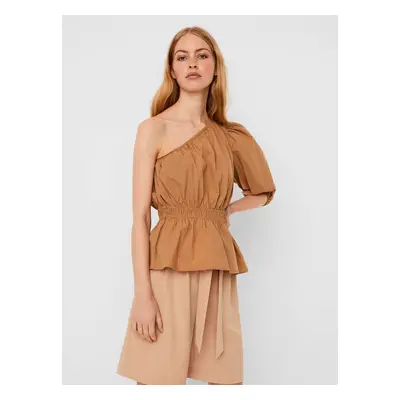 Brown asymmetric blouse AWARE by VERO MODA Olene - Women's