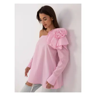 Pink shirt blouse with long sleeves