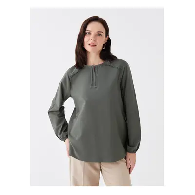 LC Waikiki Crew Neck Embroidered Long Sleeve Women's Blouse