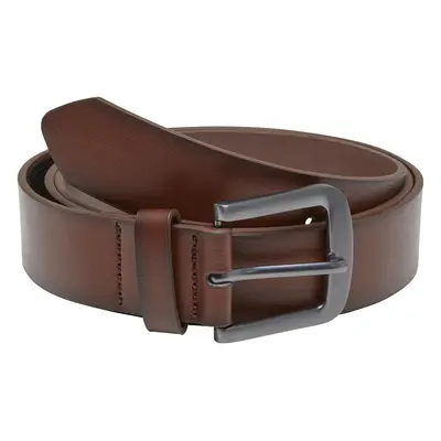 Belt made of lightweight synthetic leather in brown/silver colour