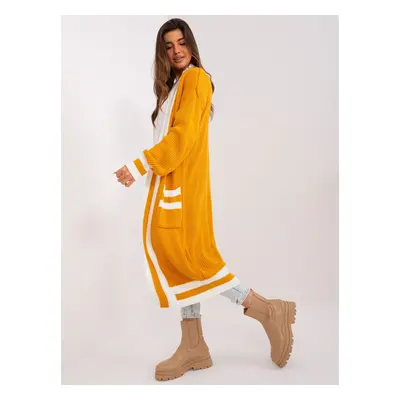 Long oversized mustard cardigan