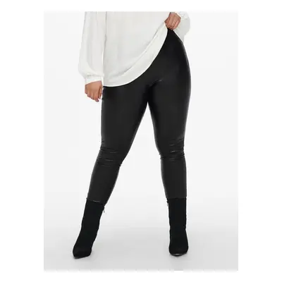 Women's black faux leather leggings ONLY CARMAKOMA Hanna - Women