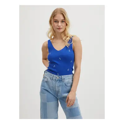 Blue Womens Knitted Tank Top JDY Nanna - Women