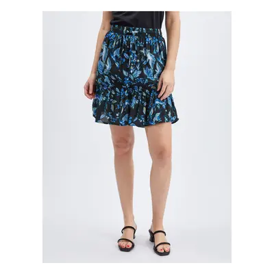 Orsay Blue-Black Ladies Floral Skirt - Women