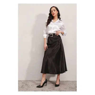 Bigdart Satin Skirt - Black