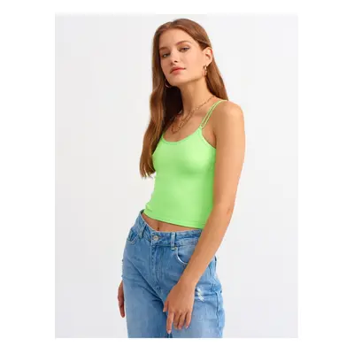 Dilvin Elastic Crop Top-neon Green