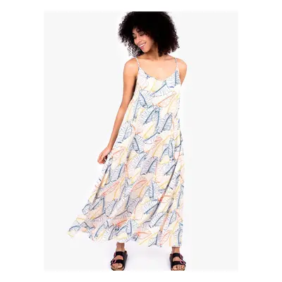 White Women's Patterned Long Dress on Straps Brakeburn - Women