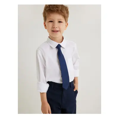 Koton School Shirt Tie Detail Classic Collar Long Sleeve