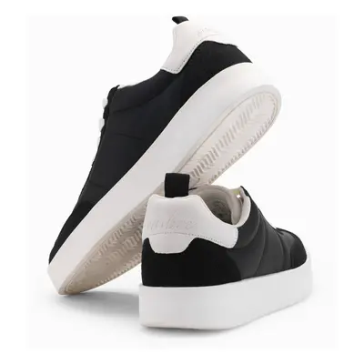 Ombre Men's old-school sneakers on thick sole - black