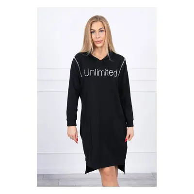 Dress with unlimited black inscription