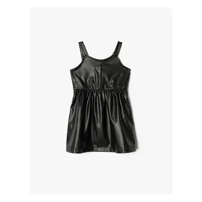 Koton Leather Look Dress Strap Pleated