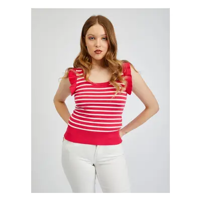 Orsay White Pink Women's Striped T-Shirt - Women