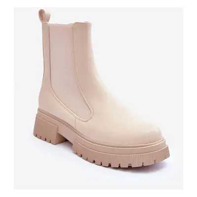 Beige Isminna Classic Leather Chelsea Boots