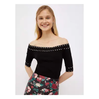 Black Women's Sweater Top with Exposed Shoulders Liu Jo - Women