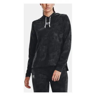 Under Armour Sweatshirt Rival Terry Print Hoodie-BLK - Women