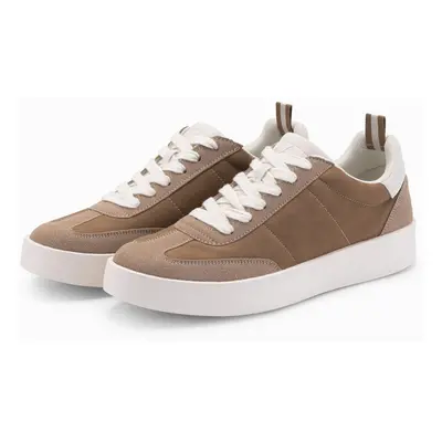 Ombre Old-school men's sneakers on thick sole - light brown