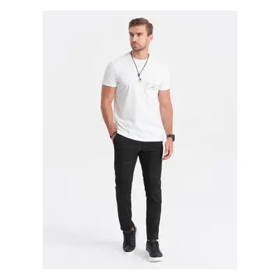 Ombre Streetstyle men's pocket print cotton t-shirt - white