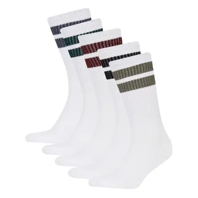 DEFACTO Men's Comfortable Elastic 5-Pack Cotton Long Socks