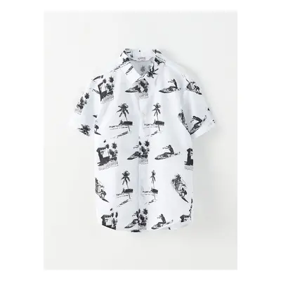 LC Waikiki Boy's Patterned Short Sleeve Poplin Shirt